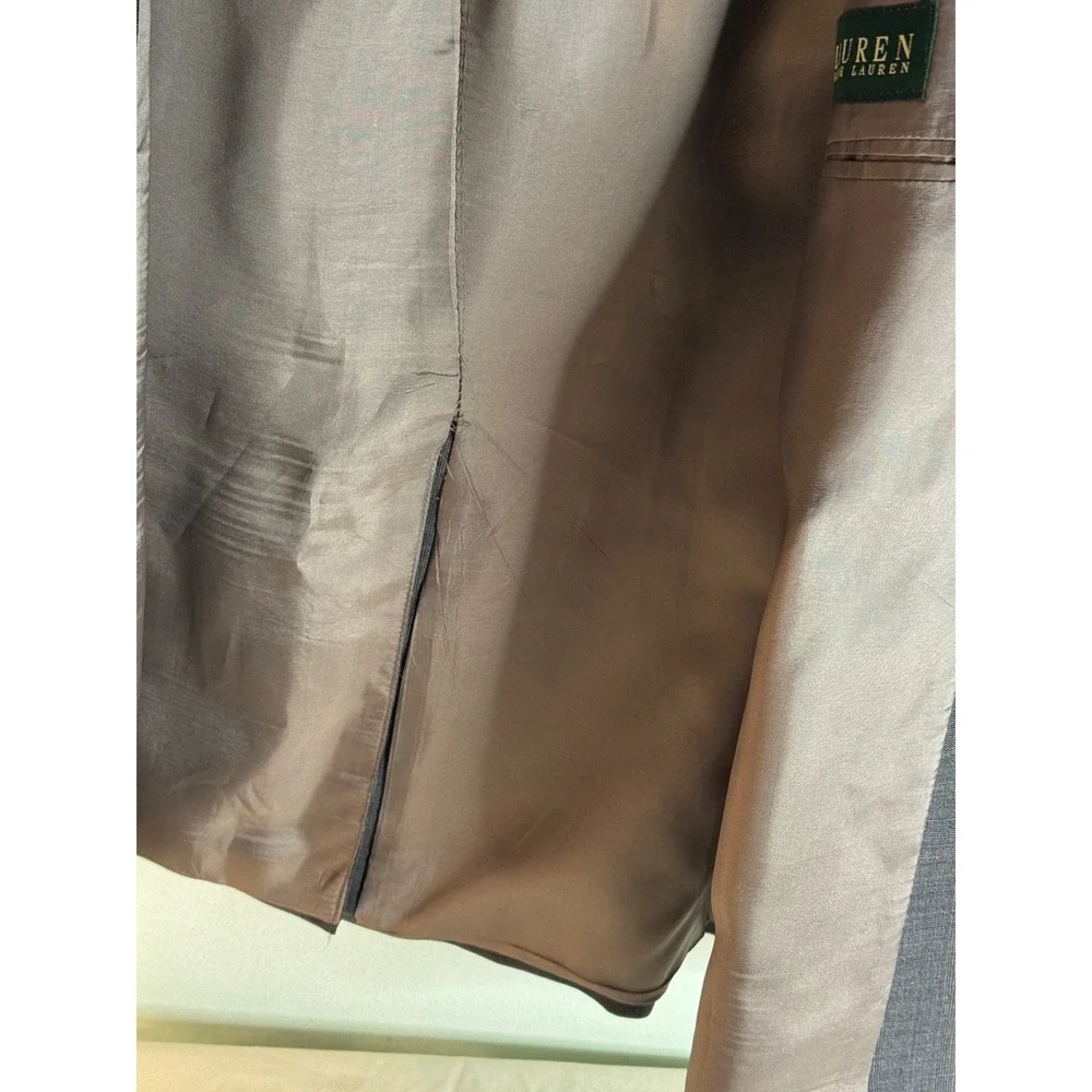 Lauren Ralph‎ Lauren Wool Blazer 50R Gray Plaid Sport Coat Made in Canada
